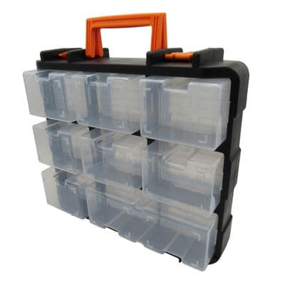 Screw Organiser Storage Box 16 Compartments (Tool Chest Case Nails Screws Nuts Bolts)