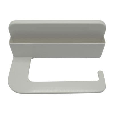 Self Adhesive Toilet Roll Holder with Mobile Phone Storage (Wall Mounted White Stick On)