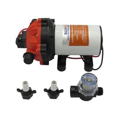 Self Priming Diaphragm Water Pump 12V 18LPM 60PSI (Caravan Marine Boat Liquid Transfer 5 Chamber)