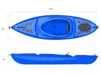 Orange Solo Sit In Kayak One Person  | SecureFix Direct