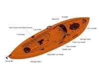 Sit On Top Fishing Kayak Grey or Orange | SecureFix Direct