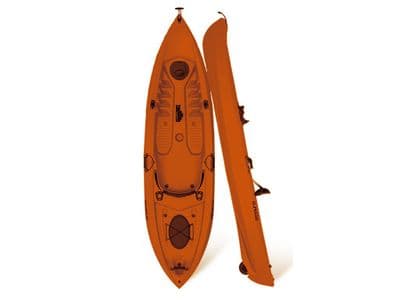 Sit On Top Fishing Kayak Single Person in Orange or Grey (3M Paddling Kayaking 125KG Solo)