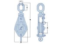 Snatch Block With Swivel Eye 3 Ton 19MM (Wire Rope Safety Lifting)