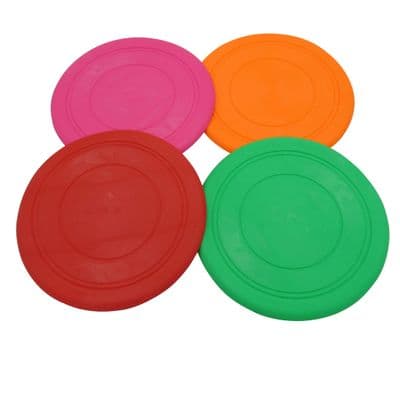 Soft Dog Frisbee Flying Disc (Puppy Toy Throwing Fetch Red Pink Green Orange)