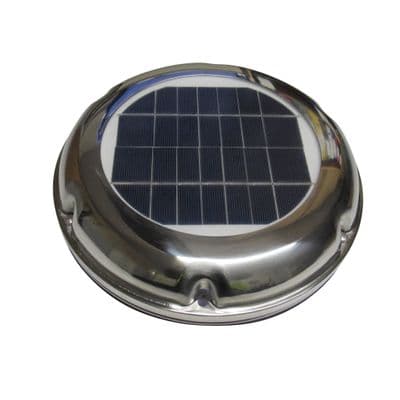 Solar Powered Caravan Extractor Fan (Stainless Steel Exhaust Roof Vent Ventilation Camper Van RV)