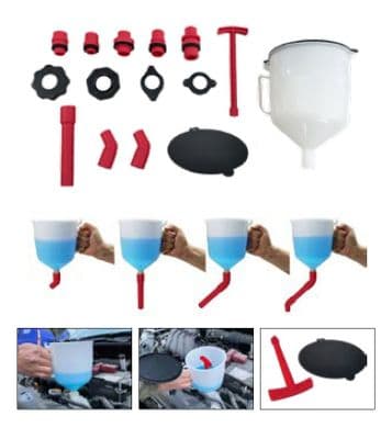 Spill Free Funnel Kit (Spill Proof Coolant Filler Flush Bleeding Burping)