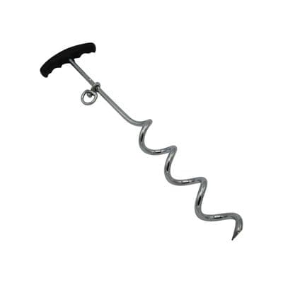 Spiral Dog Tie Out Stake - Plastic Handle (Heavy Duty Ground Anchor Spike)