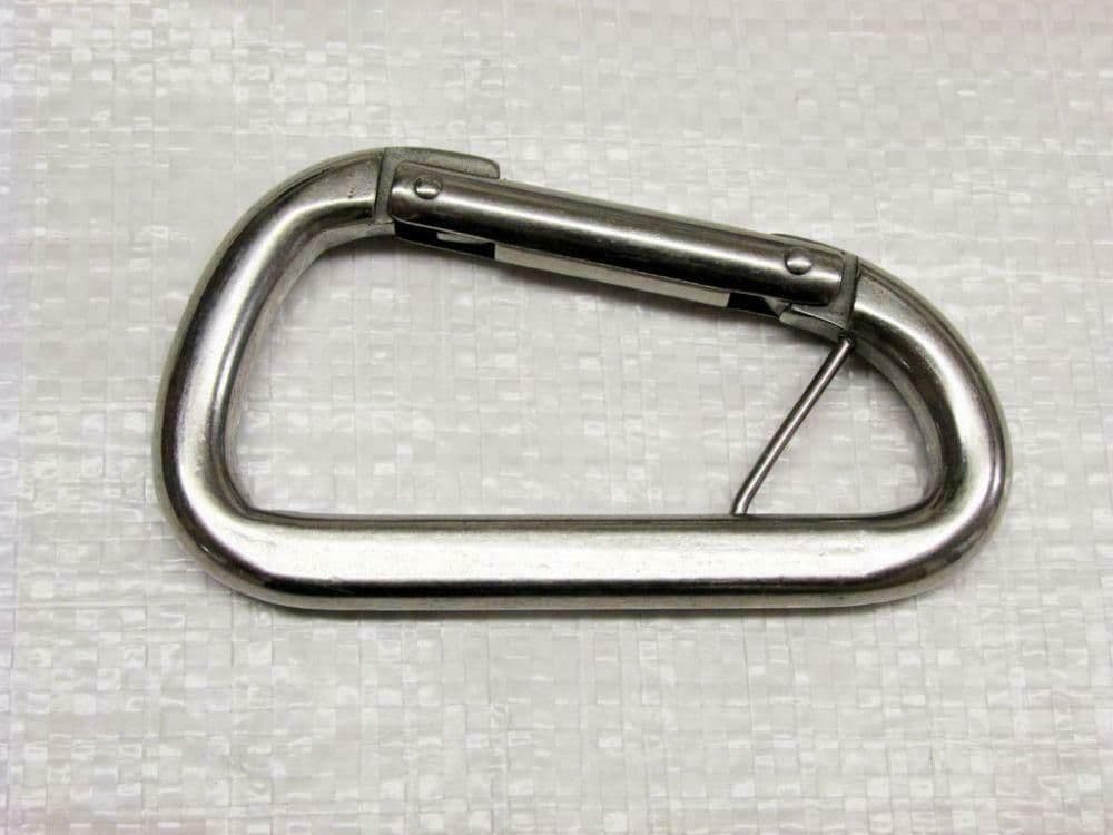 Gentpovth – Lot De 6 Mousquetons à Ressort Galvanisés 8 X 80 Mm, Capacité 250 Kg, Pour Camping, Rando, Clés