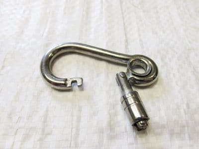 Stainless Steel Carbine Hook 6MM (Locking Outward Opening Outside Eyelet Carabiner Karabine)