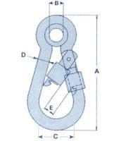 Carbine Hook with Screw Nut & Eye 10MM | SecureFix Direct