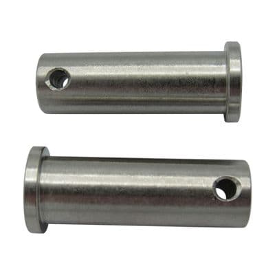 Stainless Steel Clevis Pins 6MM x 29MM with Hole x2 (Flat Head Retaining Fastener)