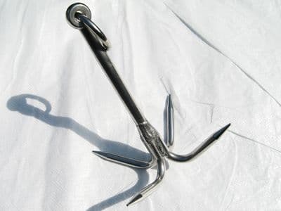 4 prong fishing hook Unibell Fish Spear, Frog Spear, Barbed Stainless Steel Tine Fishing Spear Gig Gaff Fork Screw for Frog and Fish Spear Fishing 4 Prong Spearhead Fork Tip 45 Treble Hooks are crafted with a deep V 4-prong fish gaff 3m 28/22