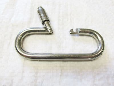 Stainless Steel Oval Carbine Hook 10MM (Locking Outward Opening Outside Carabiner Karabine)