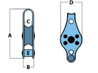 Nylon Pulley Block with Becket 25MM | SecureFix Direct