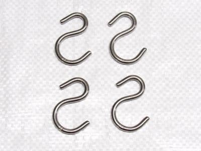 Stainless Steel S Hooks 4MM x 44MM x4 (Hang Hanging Marine Utensil)