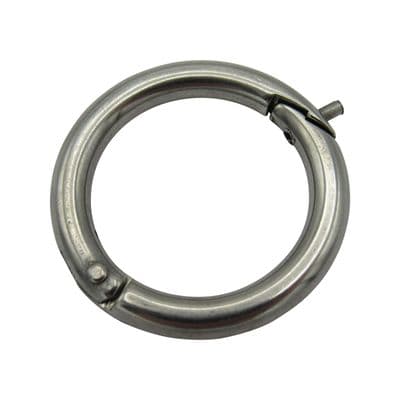 Stainless Steel Split Ring with Clip & Pin 6MM x 30MM (O Round Ring Attach Key Rope Marine)