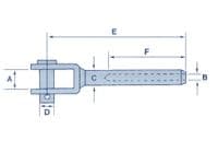 Stainless Swage Fork Terminal 12MM | SecureFix Direct