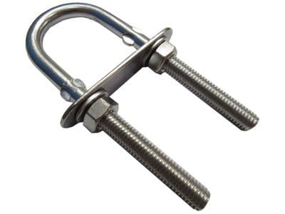 Stainless Steel U Bolt with Plate 80MM 5MM (Nuts Tube Pipe Shaped Heavy Duty)