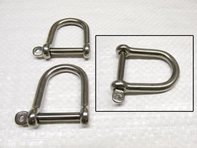 Stainless Steel Wide D Shackle 10MM X2 (Dee Link Captive Pin Small Heavy Duty)