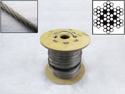Stainless Steel Wire Rope Cable 0.5MM 7x7 (100M Reel 7 x 7 Rigging Marine)