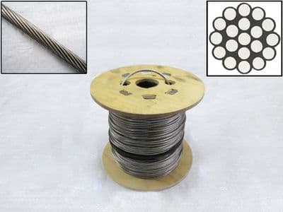 Stainless Steel Wire Rope Cable 3MM 1x19 (100M Reel 1 x 19 Rigging Marine)