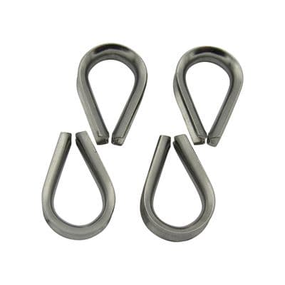 Stainless Steel Wire Rope Thimbles 4MM x4 (Marine Webbing Boat Cable Loop)