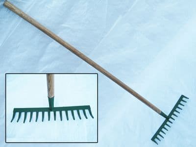 Standard Rake With Wooden Handle - Garden / Leaves / Lawn / Soil