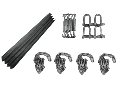 Static Caravan Chain Down Kit with Angle Stake Anchors (Tether Spike Concrete Ground Siting)