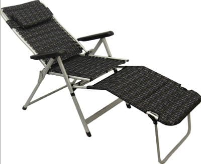 Sun Lounger Garden Recliner with Foot Stool (Folding Comfortable Summer Seat Chair)