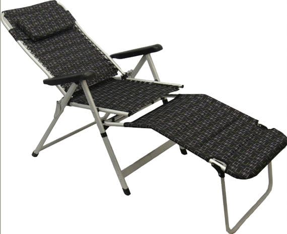 Sun Lounger Garden Recliner with Foot Stool (Folding Comfortable Summer Seat Chair)