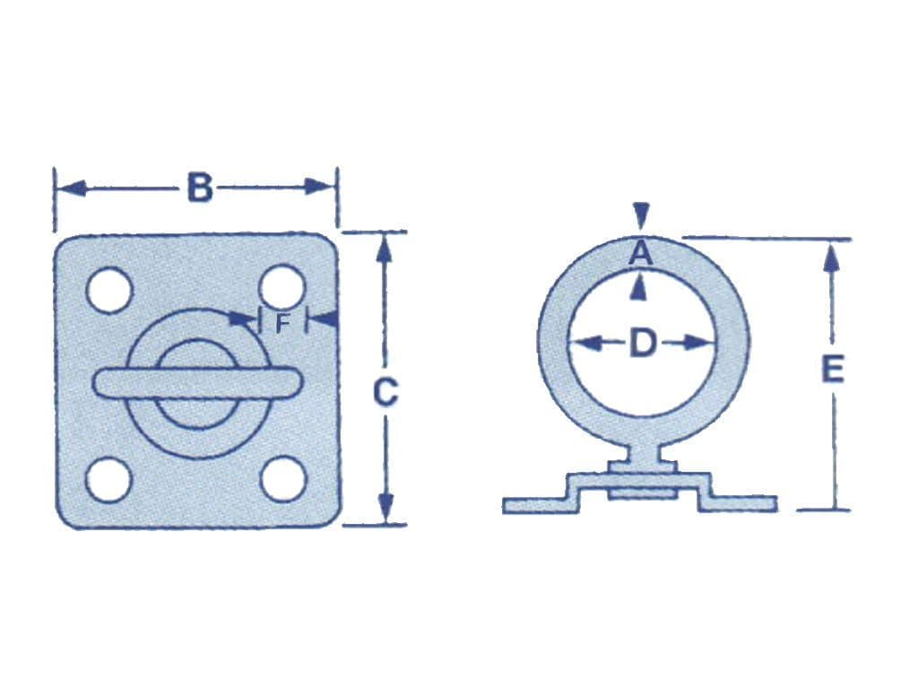 Stainless 8MM Swivel Eye Plate SecureFix Direct