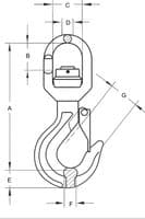 Swivel Sling Hook with Ball Bearing Grade 80 7/8MM - 20MM (Lifting Chain Component Safety Catch G80)