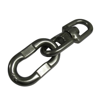 Swivel with Chain Link Combination Eye Eye (16MM 20MM Stainless Steel Anti Tangle Marine)