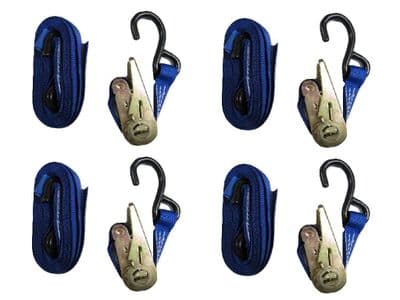 Tie Down Ratchet Straps 0.8T 5M x 25MM X4 (Cargo Lashing Rack Load S Hook)