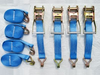 Tie Down Ratchet Straps 5T 50MM 15M X4 (Cargo Lashing Rack Load J Claw)