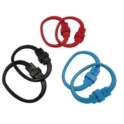 Tie Ring For Horse X2 (Equestrian Stable Head Collar Secure Hold Pet Red Black or Blue)