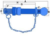 50MM Long Ball Towing Pin 22MM Thread | SecureFix Direct