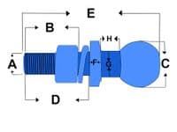 50MM Short Ball Towing Pin 25MM Thread | SecureFix Direct