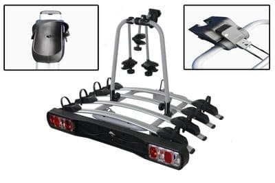Tow Bar Mounted 4 Bike Cycle Carrier - Family Cycling Rack Secure Transport Bicycle Carry