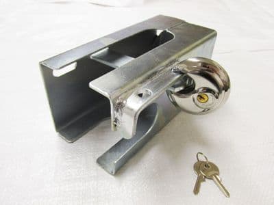 Towing Hitch Lock & Padlock (Trailer Coupling Tow Caravan Boat Security Anti Theft Mount Cover)