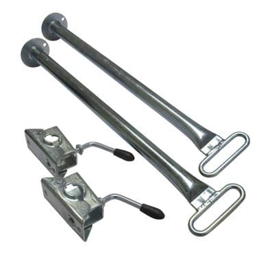 Trailer Prop Stand Drop Tubes & Clamps with Handle 34MM x 600MM X2 (Caravan Support Leg Steady Bar)