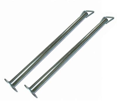 Trailer Prop Stand Drop Tubes with Handle 34MM x 600MM X2 (Caravan Support Leg Zinc Plated)