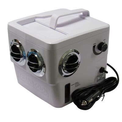 Transcool Evaporative Air Cooling Fan White 12V/24V/240V (4 Vent Portable Home Spot Cooler)