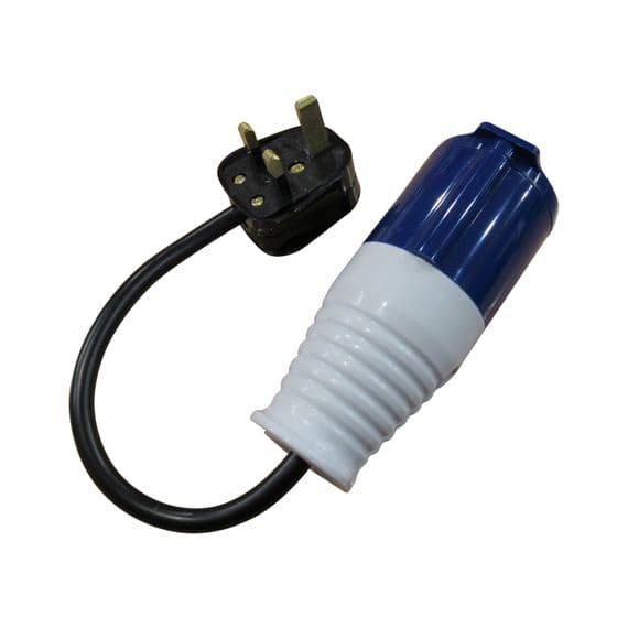 13A UK Plug to 16A CEE Female Socket Adapter | Free UK Mainland Delivery