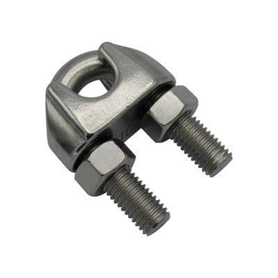 Wire Rope Bulldog Grips Stainless DIN741 4MM (Marine Grade Boat Cable Clip Clamp)