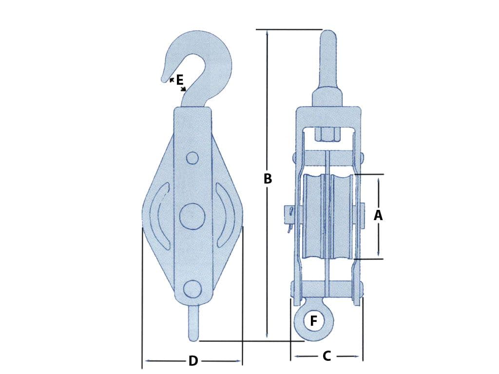 1T Wire Rope Pulley Block With Hook | Securefix Direct