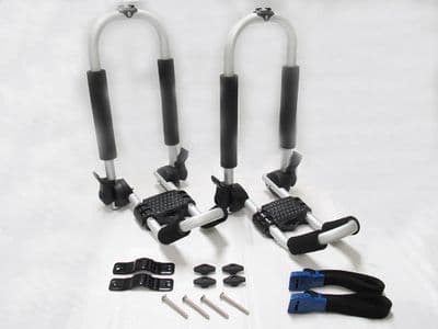 x1 Pair 100KG Capacity Kayak Roof Rack - Canoe Folding Lightweight Watersports Transport Bar