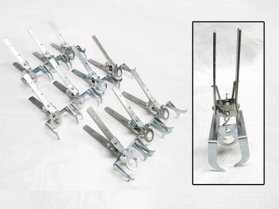 x10 215MM Zinc Plated Scissor Mole Traps - Rodent Pest Vermin Control Claw Trapper Ground Spring