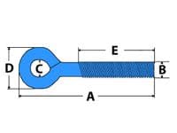 x10 M8 x 150MM Zinc Plated Welded Eyebolts - Nut & Washer Straining Chain Link Fencing