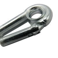 X2 5MM Zinc Plated Carbine Hooks With Eyelet - Marine Snap Gate Rope Karabina BZP